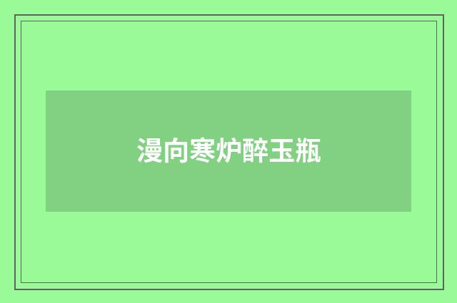 漫向寒炉醉玉瓶