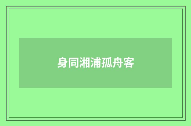 身同湘浦孤舟客