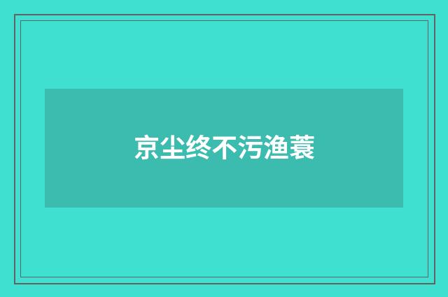京尘终不污渔蓑