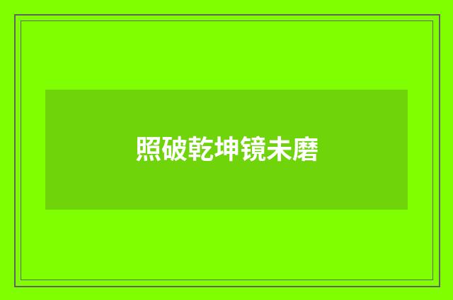 照破乾坤镜未磨