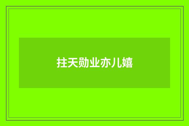 拄天勋业亦儿嬉