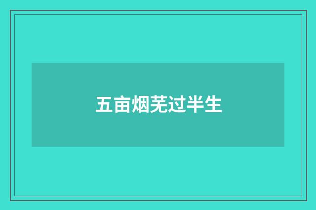 五亩烟芜过半生