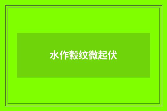 水作縠纹微起伏