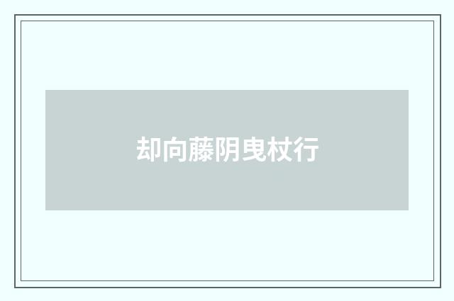 却向藤阴曳杖行