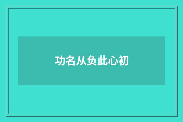 功名从负此心初