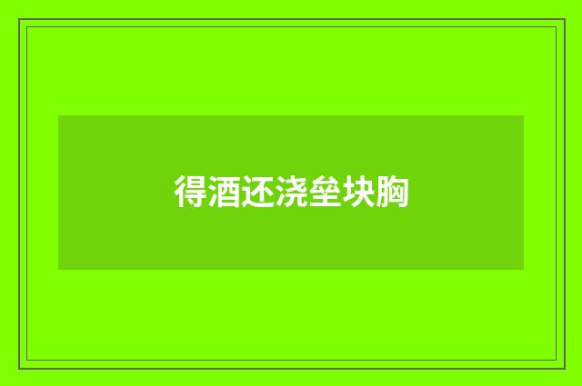 得酒还浇垒块胸