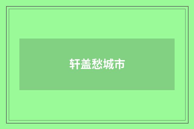 轩盖愁城市