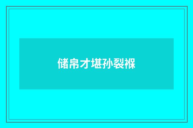 储帛才堪孙裂褓