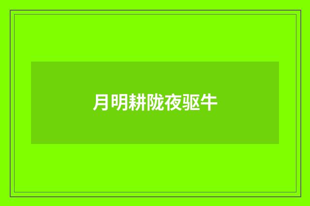 月明耕陇夜驱牛