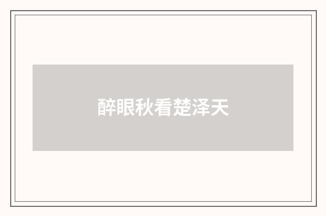 醉眼秋看楚泽天