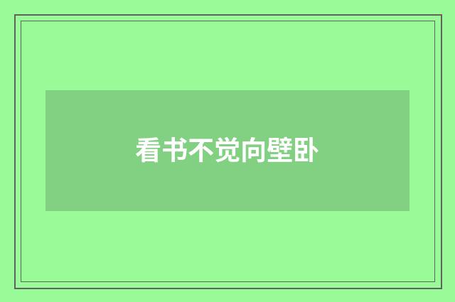 看书不觉向壁卧