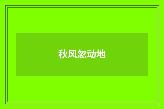 秋风忽动地