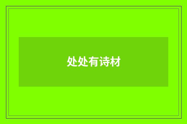 处处有诗材