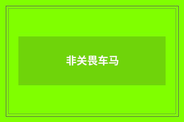 非关畏车马