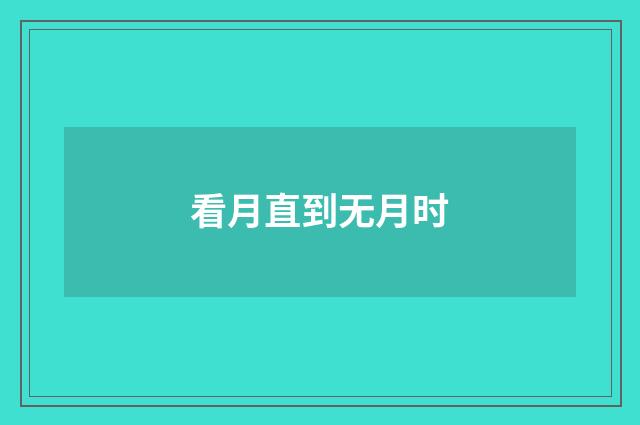 看月直到无月时
