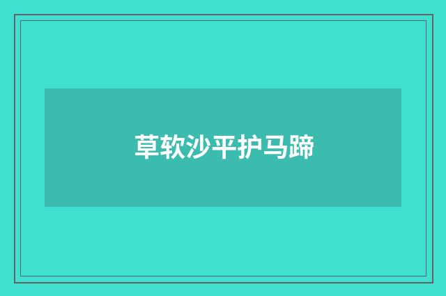草软沙平护马蹄