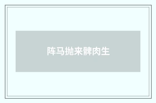 阵马抛来髀肉生