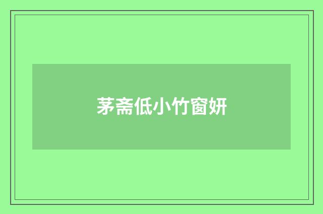茅斋低小竹窗妍