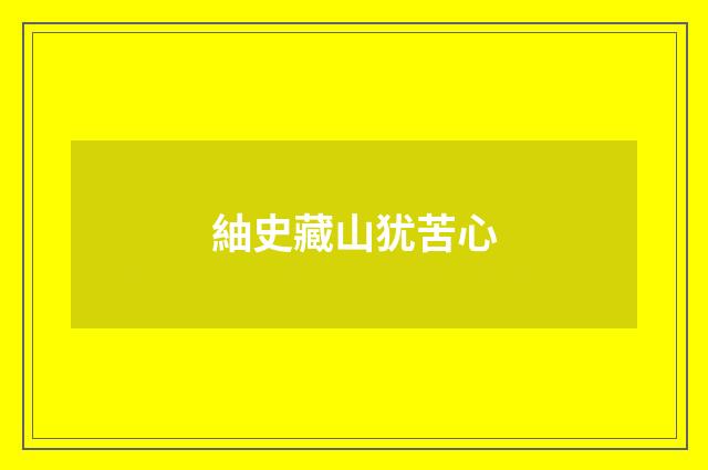 紬史藏山犹苦心