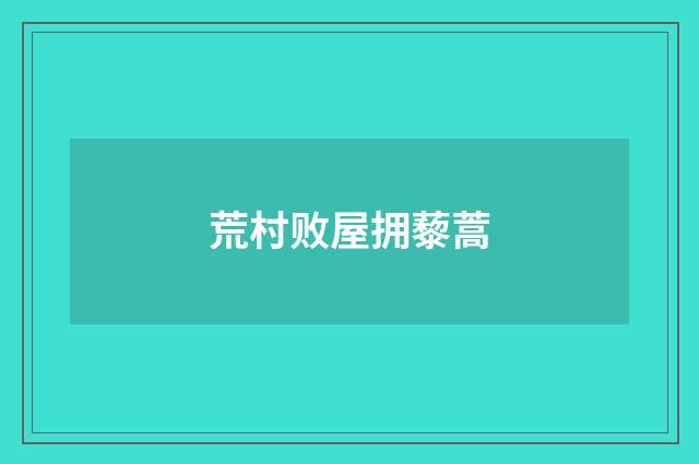荒村败屋拥藜蒿