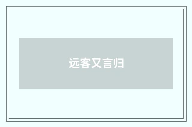 远客又言归