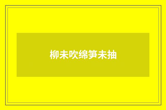 柳未吹绵笋未抽