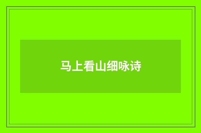 马上看山细咏诗