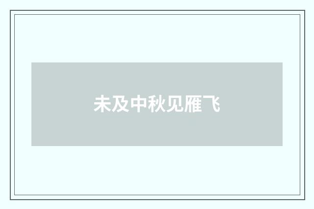 未及中秋见雁飞