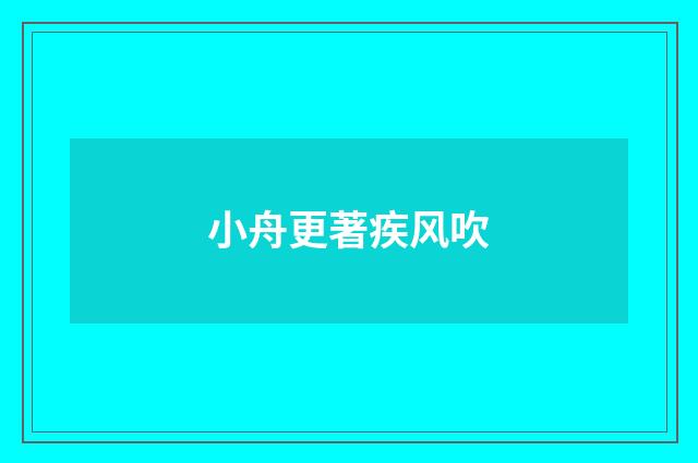小舟更著疾风吹