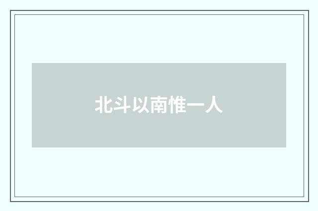 北斗以南惟一人