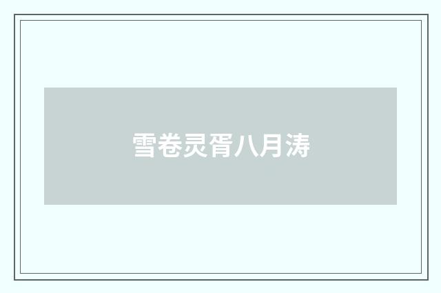 雪卷灵胥八月涛