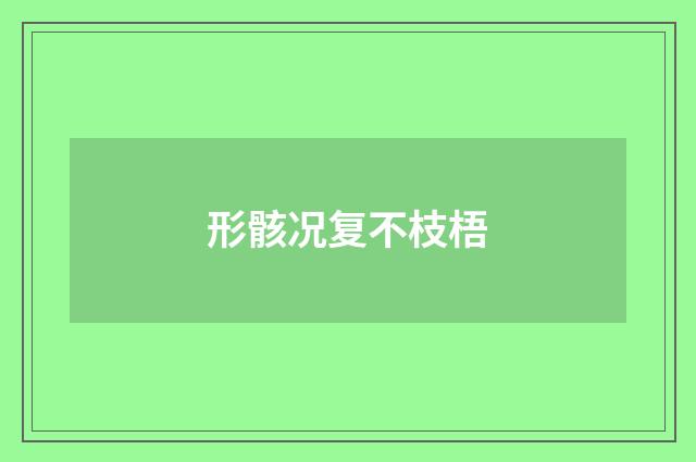 形骸况复不枝梧