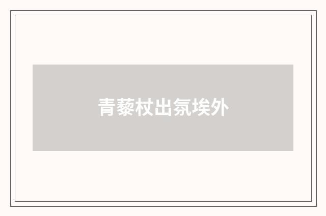 青藜杖出氛埃外