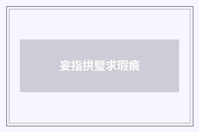 妄指拱璧求瑕痕