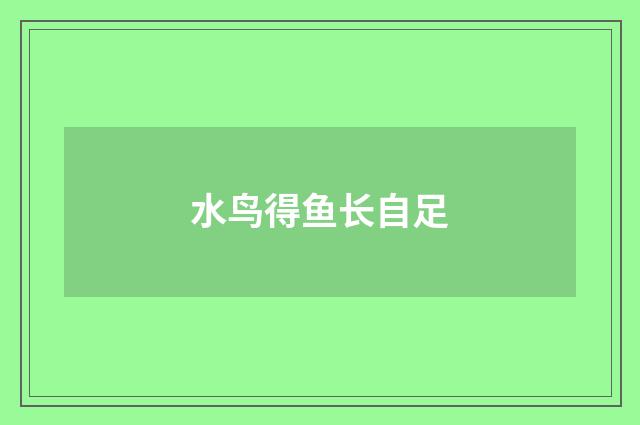 水鸟得鱼长自足