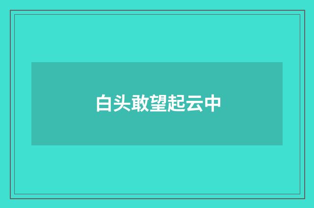 白头敢望起云中
