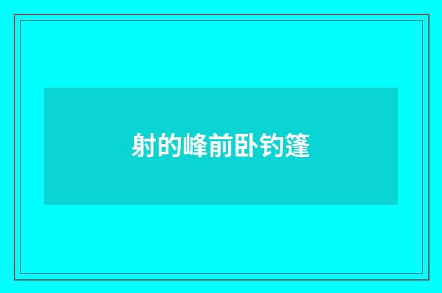 射的峰前卧钓篷