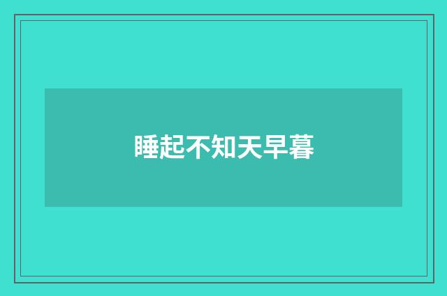 睡起不知天早暮