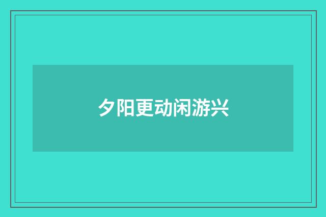 夕阳更动闲游兴