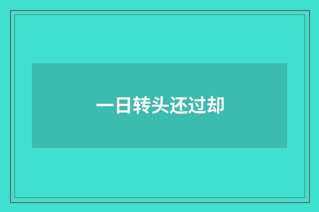 一日转头还过却