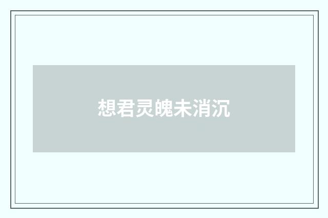 想君灵魄未消沉
