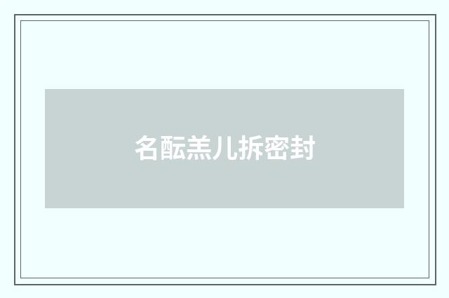 名酝羔儿拆密封