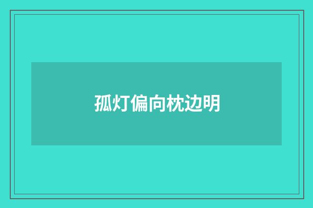 孤灯偏向枕边明