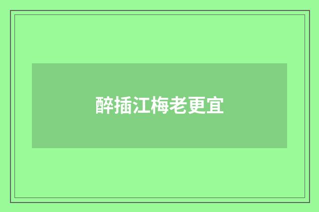 醉插江梅老更宜