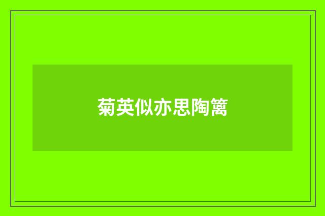 菊英似亦思陶篱