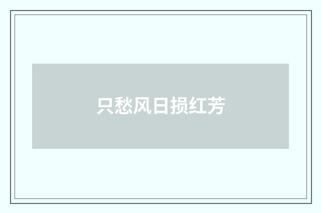 只愁风日损红芳