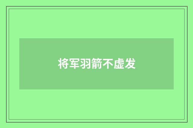 将军羽箭不虚发