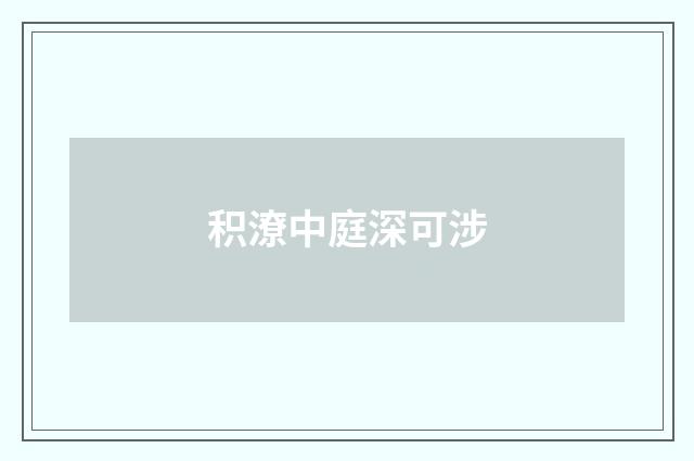 积潦中庭深可涉