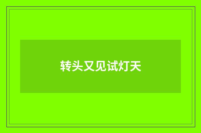 转头又见试灯天