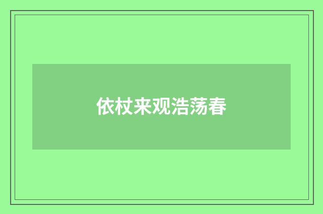 依杖来观浩荡春